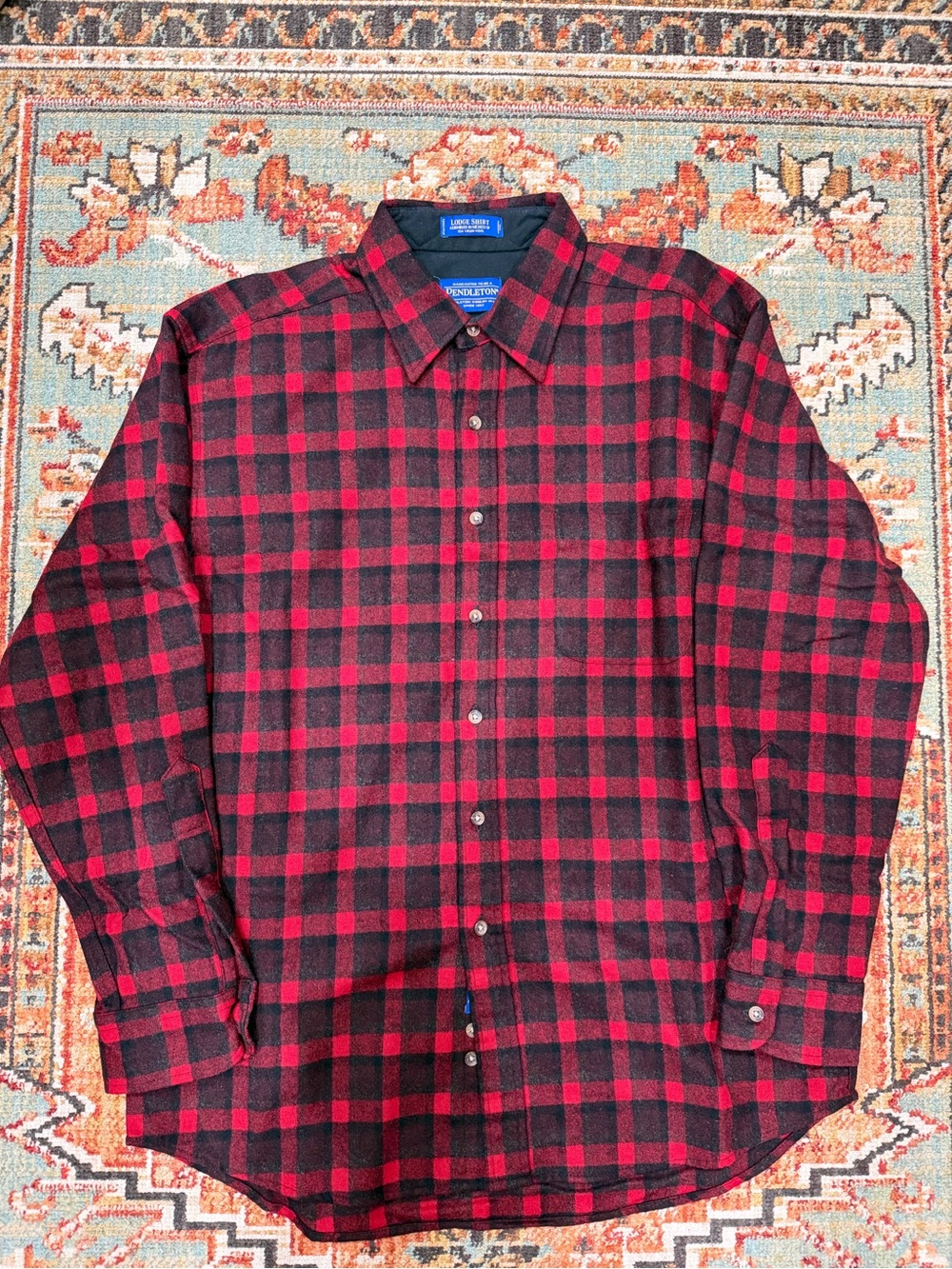 Pendleton Red and Black Buffalo Plaid Button-Down Shirt